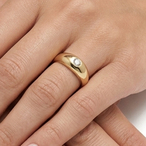 Bague Jonc Or 18K avec Diamants - T60 - 5.19gr