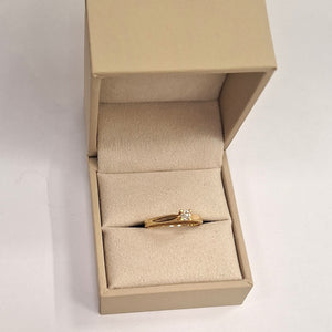 Solitaire en Or Jaune 18K avec Diamant 0.1ct