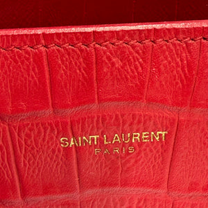 Sac à main Saint Laurent cuir de veau rouge crocodile