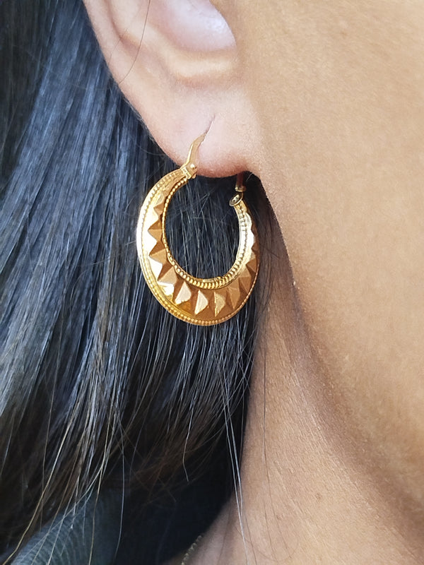 Boucles d'oreilles créoles en Or Jaune 18K