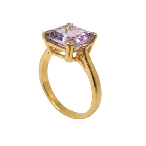 Bague Améthyste Or Jaune 18 Carats Taille 59.5