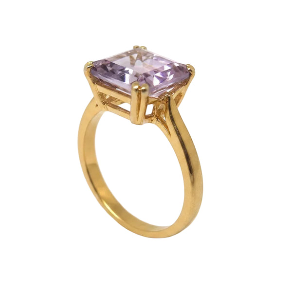 Bague Améthyste Or Jaune 18 Carats Taille 59.5