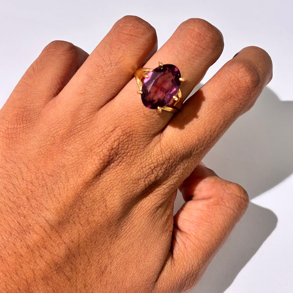 Bague Améthyste en Or Jaune 18 Carats  - T 56