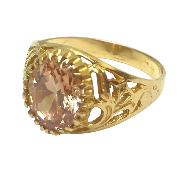 Bague Chevalière Or Jaune avec Oxyde 18K - 4Grs - T58