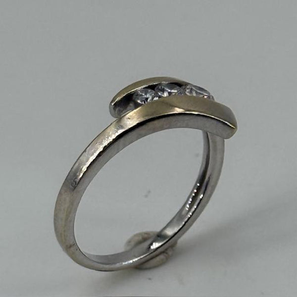 Bague Diamants Or Jaune/Blanc 18K Taille 49