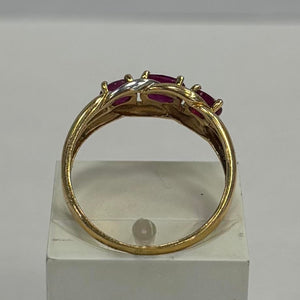 Bague en or 18 carats avec 3 pierres  naturelles