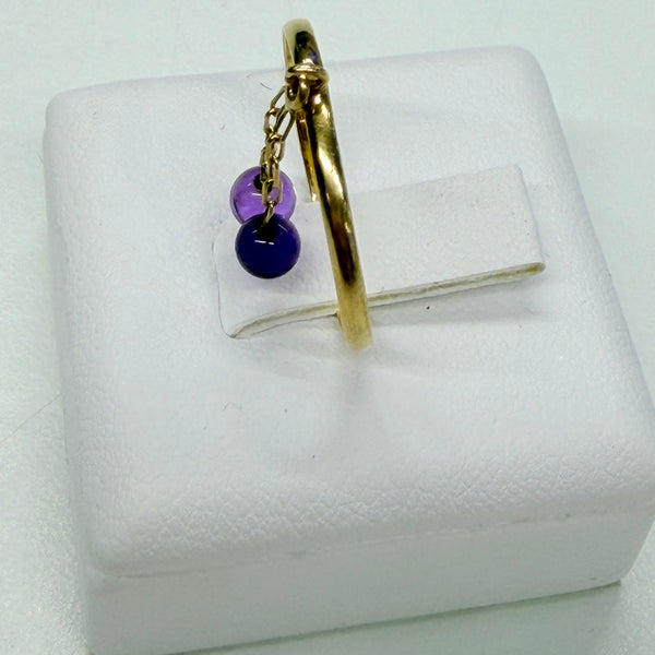 Bague en Or 18k avec 2 Améthystes