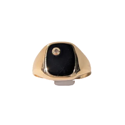 Bague chevalière en Or jaune 18K - Taille 62 - 4.88G