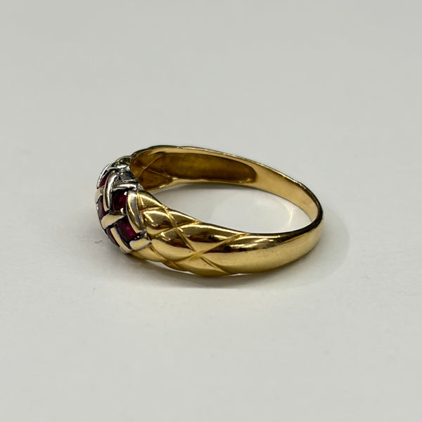 Bague Rubis en Or Jaune 18 K