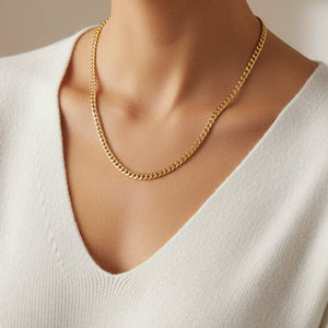Collier Chaine Gourmette Or Jaune 18K avec Ferm