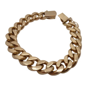 Bracelet en or jaune 18 carats avec gourmette plate