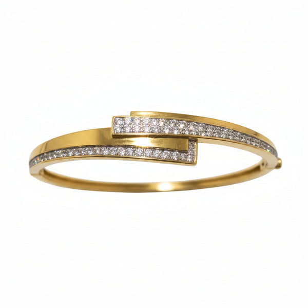 Bracelet Jonc Or Jaune et Blanc 18K 750