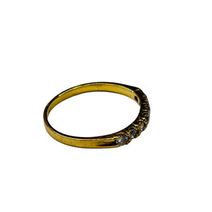 Bague Demi Tour Or Jaune 18k 750 avec oxyde de zirconium