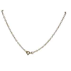 Collier Princesse en Or Jaune 18k avec Diamants et Pierre Bleue - 4.85 Grs