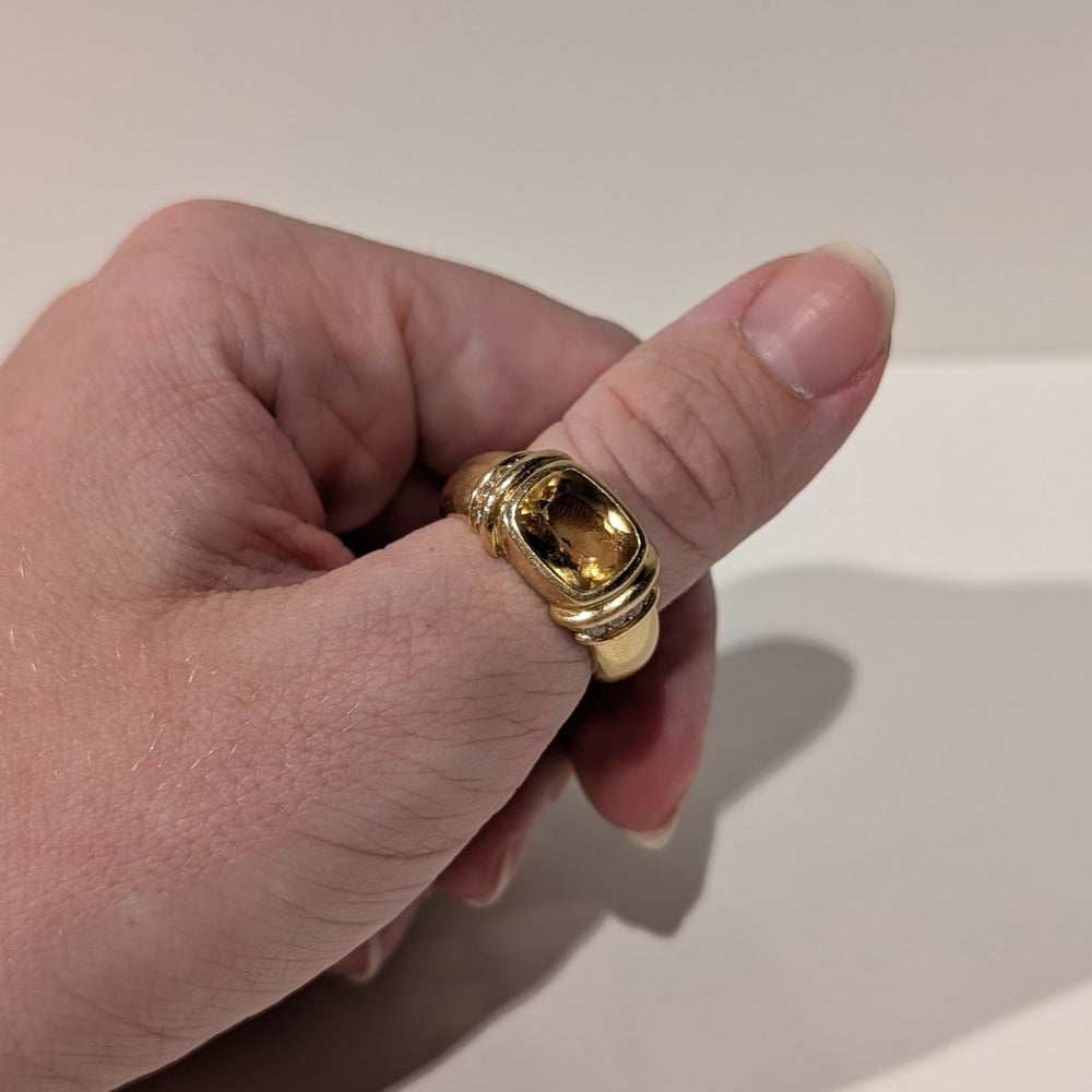 Bague Tank en Or Jaune 18K Taille-58