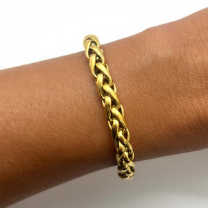 Bracelet Maillon Maille Palmier en Or Jaune 18K