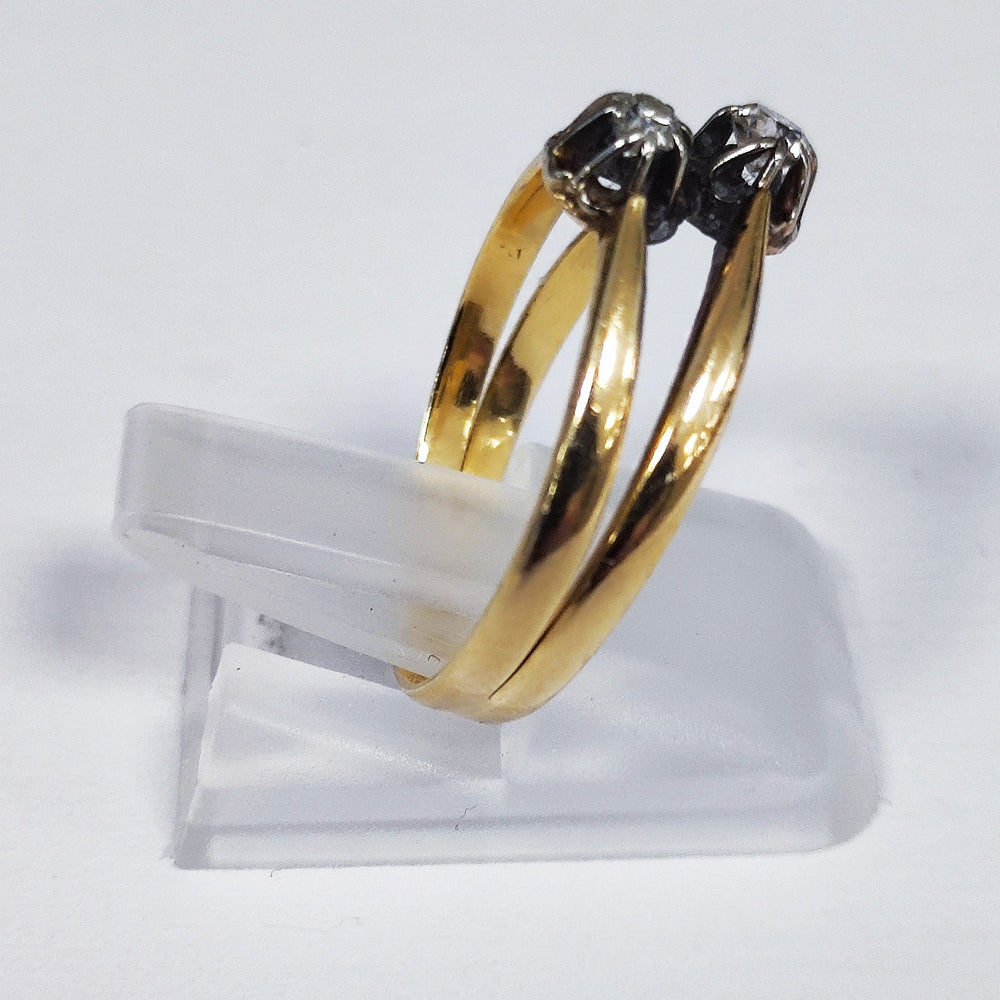 Bagues en Or Jaune 750/1000 avec 2 Diamants