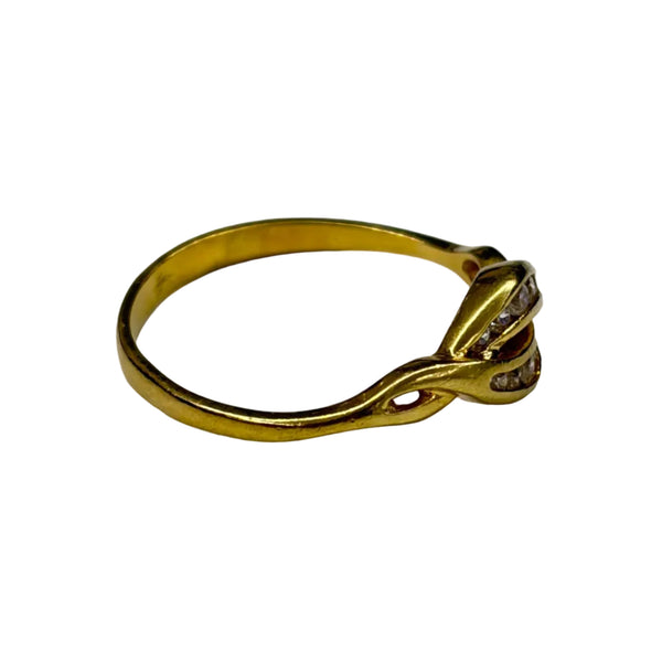 Superbe bague en or jaune empierrée zirconium