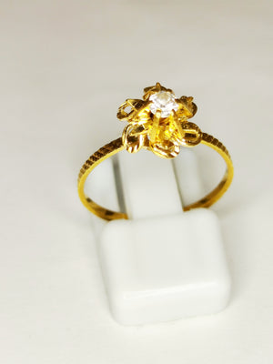 Bagues Chou en Or Jaune 18K avec Oxyde de Zirconium