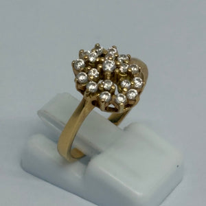 Superbe Bague Marguerite en Or Jaune 18K - Taille 54 - 3.95G