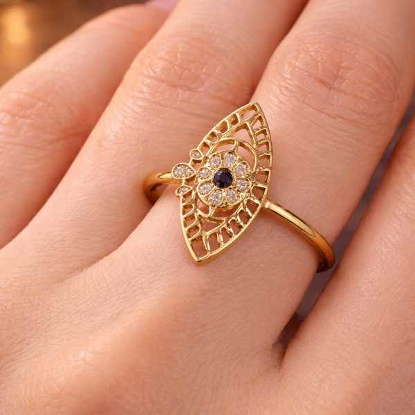 Bague Marquise en Or Jaune 18K - Taille 53 - 1.63G