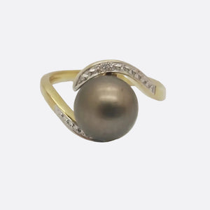 Bague Perle Tahiti Or 18K - T 51 - 3.26gr