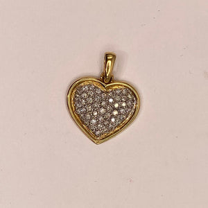 Pendentif Cœur Diamanté en Or Jaune 18K -  4.19G
