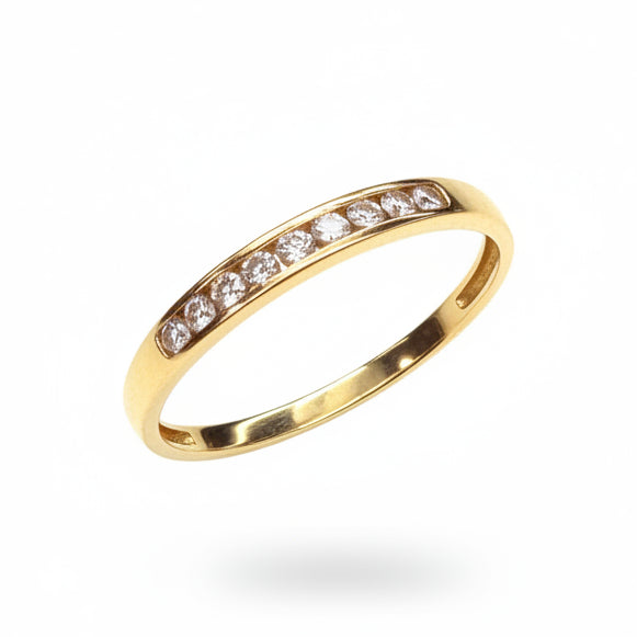 Bague Demi Tour en Or Jaune 18 K - Taille 58 -  1.48 G
