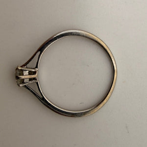 Bague Solitaire en Or Blanc 18K - Taille 48