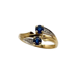 Bague en Or Jaune 18K avec Saphir - T54 - 1.55gr