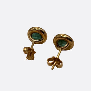 Boucles d'oreilles en Or Jaune et Emeraude 18 K - 1.93 G