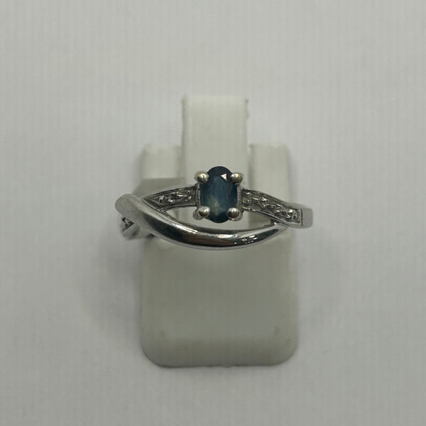 Bague Solitaire Or Blanc 18K Taille-50