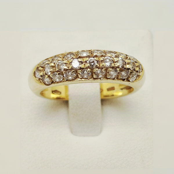 Bague Or Jaune 18 Carats avec Oxyde de Zirconium