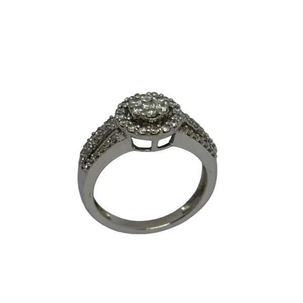 Bague en Or Gris 18K - 4.39 G avec Diamants