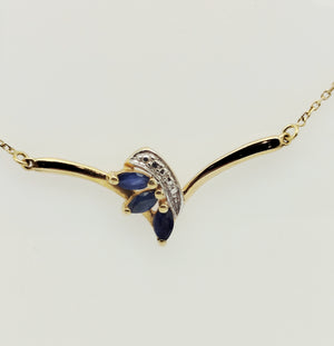 Collier Princesse Or Jaune 18 carats avec Saphir