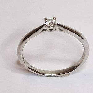 Bague Solitaire en Or 18K  Diamant 0.1K 1.95 Grs - Taille 54