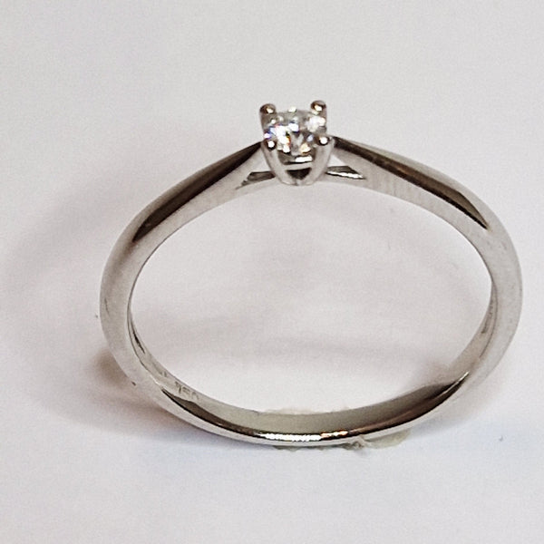 Bague Solitaire en Or 18K  Diamant 0.1K 1.95 Grs - Taille 54