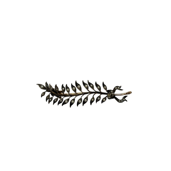 Broche feuille en or jaune 18K 5.88 Grs