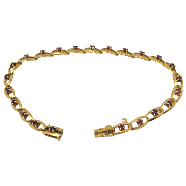Bracelet en Or Jaune 18K avec 23 Rubis