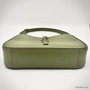 Saint Laurent Sac Hobo 5 à 7 en Cuir Vert