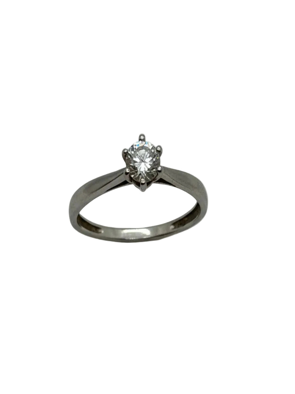 Solitaire en Or Blanc 18K - 1.14 Grs - Taille 52