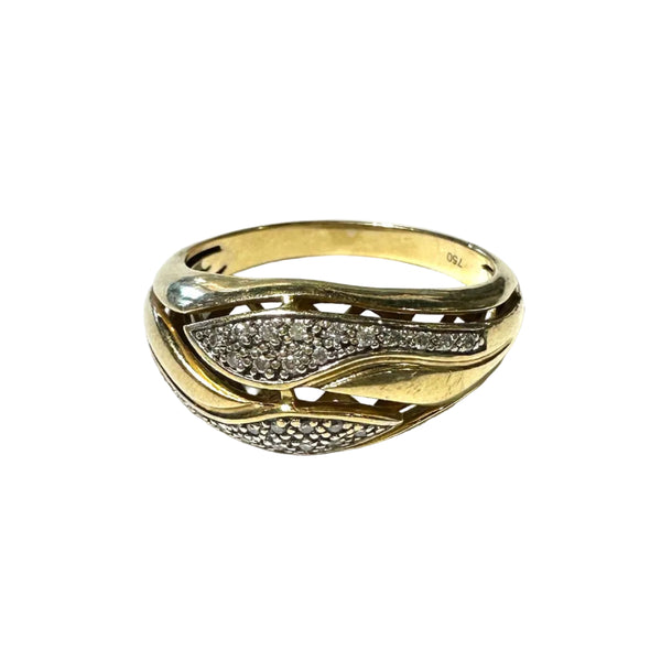 Bagues en Or Jaune Serties de Diamants 18 k