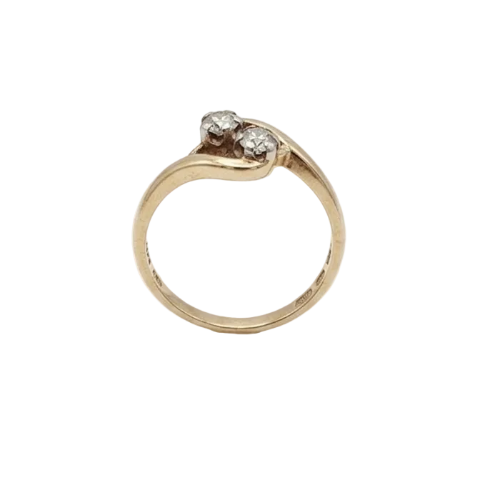 Bague Solitaire Or Jaune 18K - 2.57 G - Taille 57 Diamant