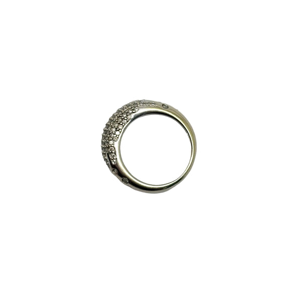 Bague empierrée en or gris 18K