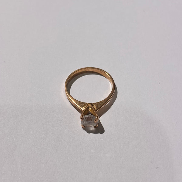 Solitaire en or jaune 18 carats avec oxyde de zirconium - T 52