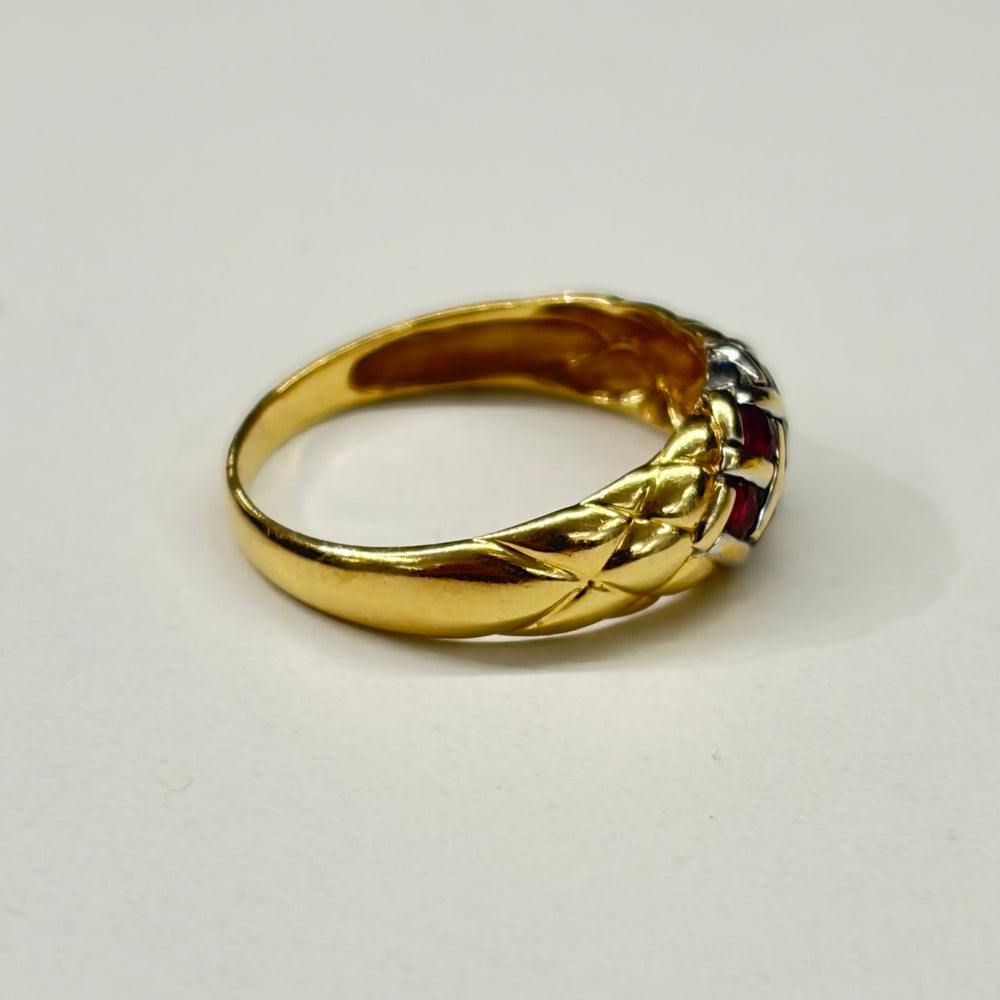 Bague Rubis en Or Jaune 18 K