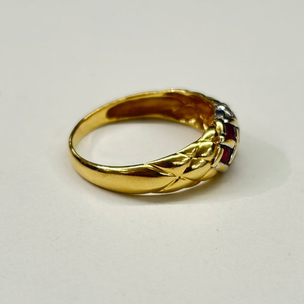 Bague Rubis en Or Jaune 18 K