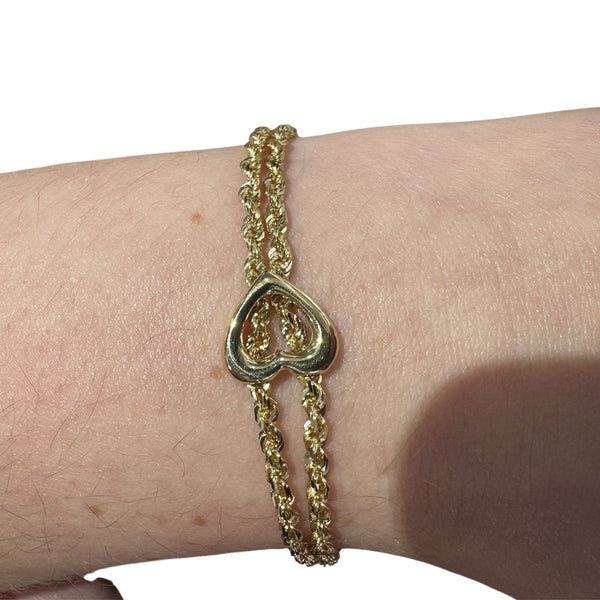 Bracelet Or Jaune 18K Corde diamantée - L19cm - 10.85gr