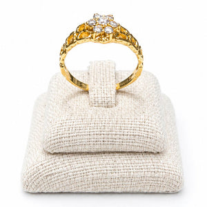 Solitaire en Or Jaune 18K - 3.40 G - T 58 avec Oxyde de zirconium