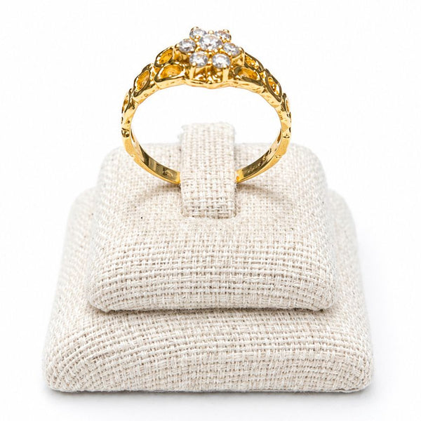 Solitaire en Or Jaune 18K - 3.40 G - T 58 avec Oxyde de zirconium